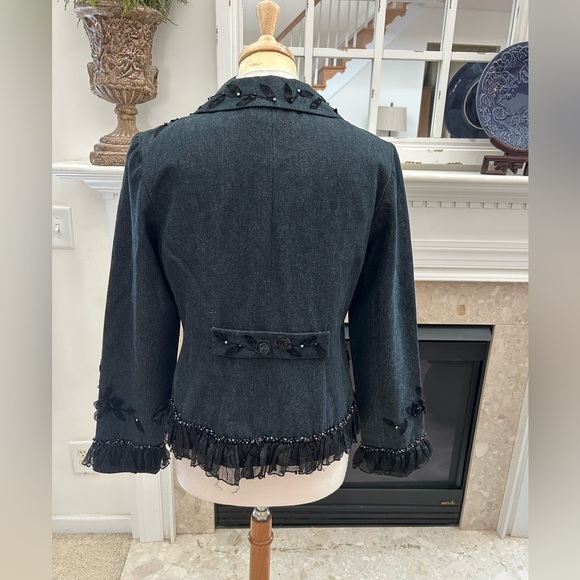 Vintage Mary Frances Embellished Black Jean Jacket - Picture 8 of 9